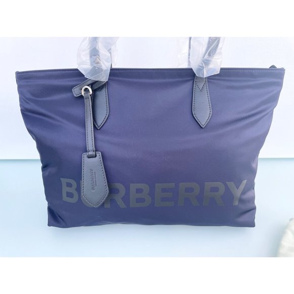 Burberry LL MD Nylon and Leather Tote Bag in BLUE, Made in Italy - Picture 2 of 14